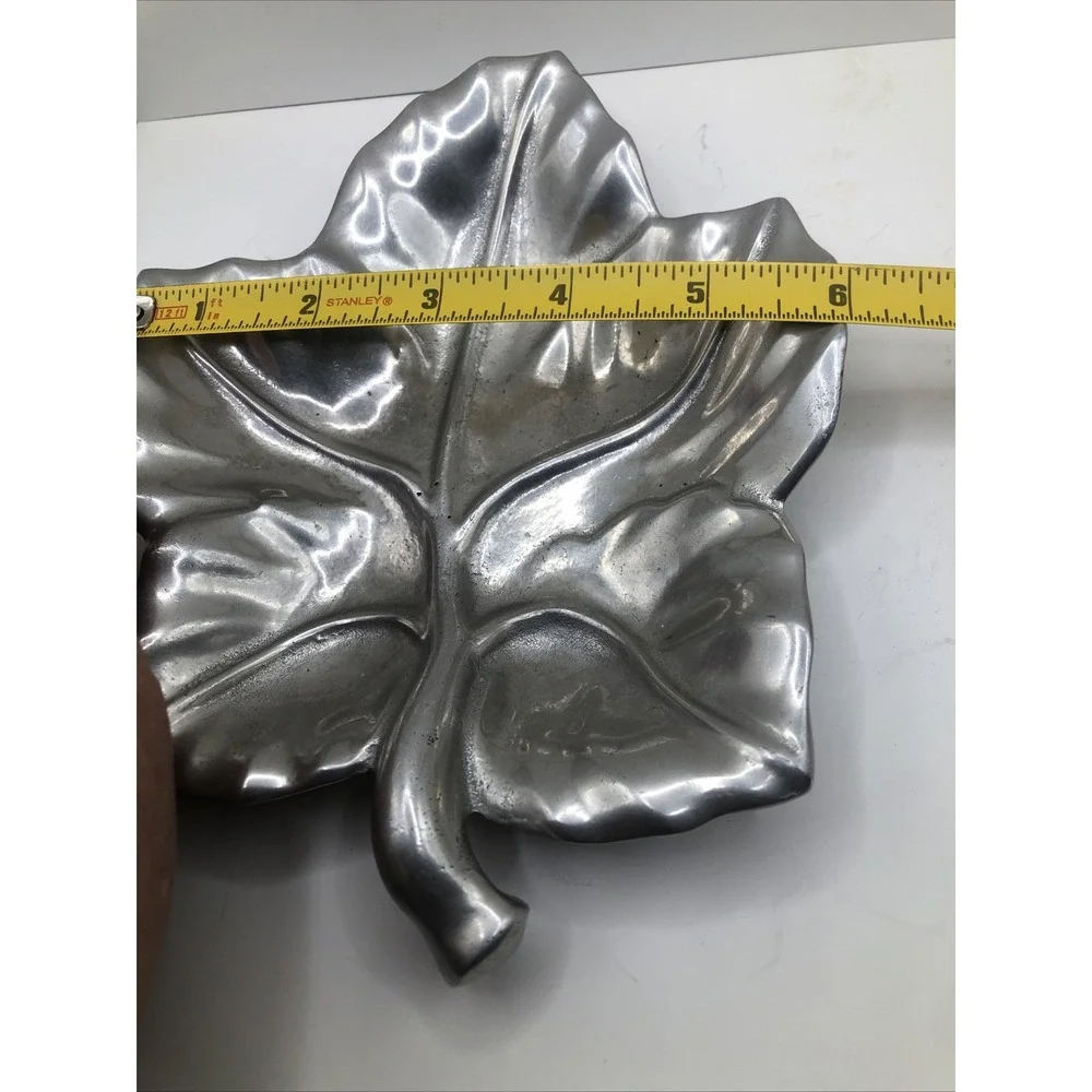 Bruce Fox Signed Cast Aluminum Leaf Dish Tray – Mid-Century Modern MCM